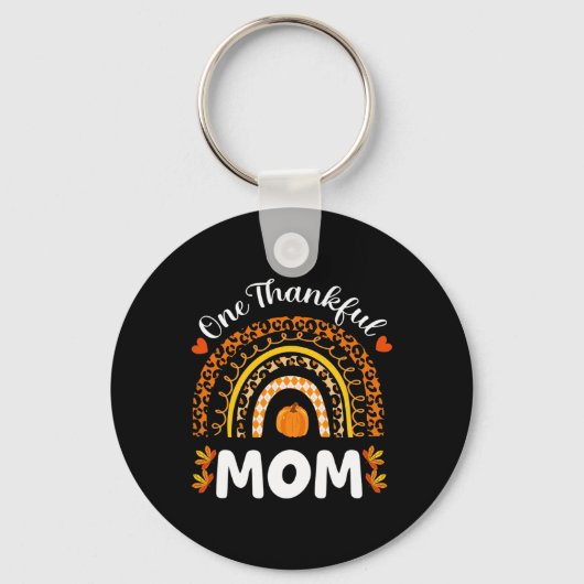 Een dankbare Thanksgiving van mama Rainbow Herfst Sleutelhanger (Voorkant)