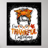 Een dankbare Thanksgiving vrouwelijke herfst Poster (Voorkant)