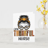 Een dankbare verpleegster Leopard Bun Thanksgiving Kaart (Gele Bloem)