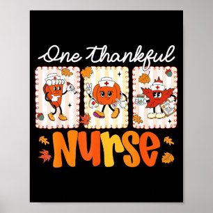Een Dankbare Verpleegster Thanksgiving Kalkoen Dag Poster