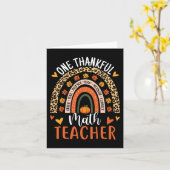 Een dankbare Wiskunde Leraar Grappige Thanksgiving Kaart (Gele Bloem)