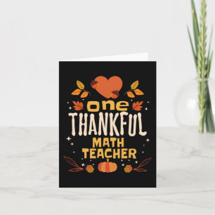 Een dankbare Wiskunde Leraar Herfst Thanksgiving Kaart