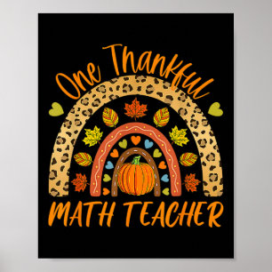 Een dankbare Wiskunde Leraar Leuke Thanksgiving He Poster