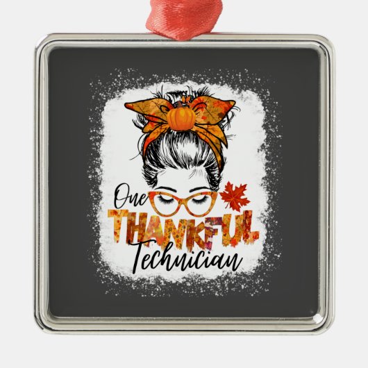 Een dankwoordenaar Thanksgiving vrouwen herfst Metalen Ornament (Voorkant)