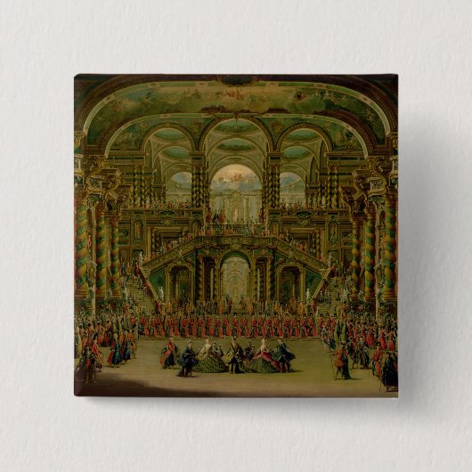 Een dans in een Barok Rococo-paleis Vierkante Button 5,1 Cm (Voorkant)