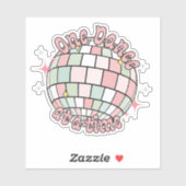 Eén dans per keer roze disco bal, nuchterheid sticker (Vel)