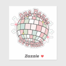 Eén dans per keer roze disco bal, nuchterheid sticker