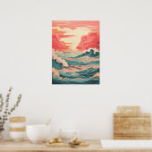 Een dans van golven en zon poster (Keuken)