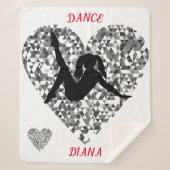 Een dansdeken met een gladde zilveren hart. sherpa deken (Voorkant)