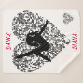 Een dansdeken met een gladde zilveren hart. sherpa deken (Voorkant (horizontaal))