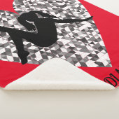 Een dansdeken met een gladde zilveren hart. sherpa deken (3/4)