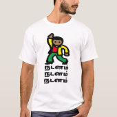 Een dansend man en Tamil woord ந ன ம் T-shirt (Voorkant)