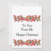 Een dansende gnomen feestdagenkaart (Voorkant)