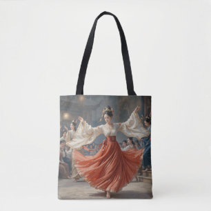 Een danser danst op muziek canvas tas
