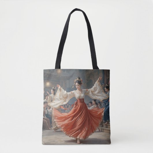 Een danser danst op muziek canvas tas (Voorkant)