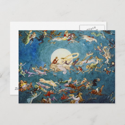 Een dansje rond de bewegingsdruk briefkaart (Voorkant / Achterkant)