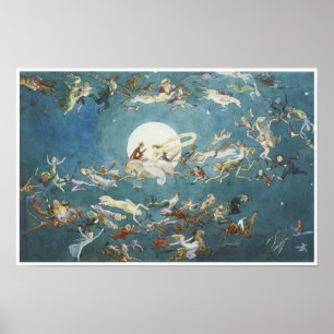 Een dansje rond het moonfeilen schilderen poster