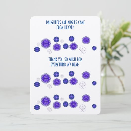 Een danskaart voor een dochter bedankkaart (Staand voorkant)