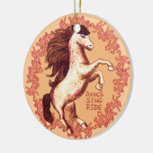 Een danspaard keramisch ornament (Links)