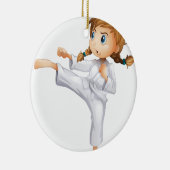 Een dapper meisje dat karate doet keramisch ornament (Rechts)