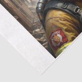 Een dappere Beagle hond als brandweerman -  Tissuepapier (Detail)