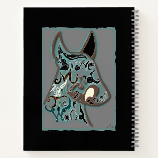 Een dappere geest zal de wereld veroveren notitieboek (Achterkant)