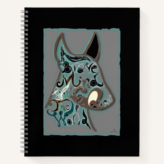 Een dappere geest zal de wereld veroveren notitieboek (Voorkant)