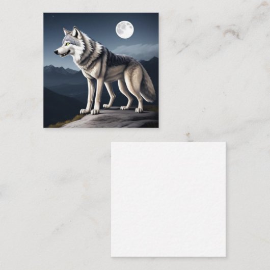 Een dappere wolf vierkante visitekaartje (Voorkant / Achterkant)