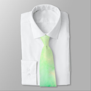 Een das met een lichtgroene en gele aquarel 