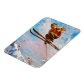 Een Dashing Skier van Endre Hollos Magneet (Linkerzijde)