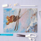 Een Dashing Skier van Endre Hollos Tissuepapier (Craft)