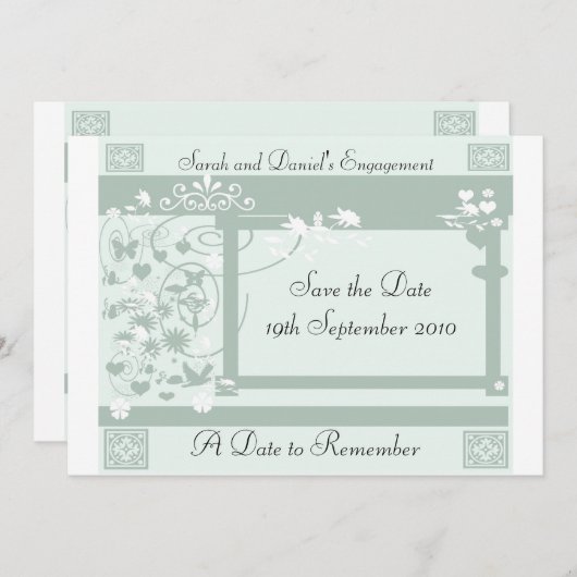 Een datum om te onthouden save the date (Voorkant / Achterkant)