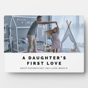 Een Daughter's First Love Vaderdag Plaque Fotoplaat