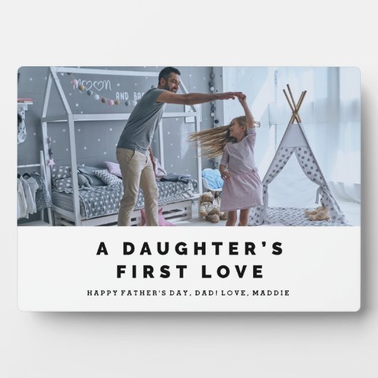 Een Daughter's First Love Vaderdag Plaque Fotoplaat (voorkant)