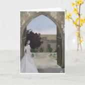 Een de groetkaart van het kasteelhuwelijk kaart (Gele Bloem)