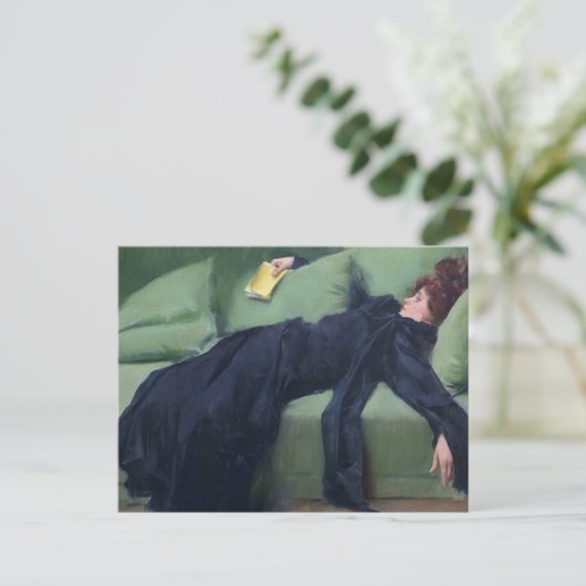 Een decadent-meisje - Ramon Casas Briefkaart (Staand voorkant)