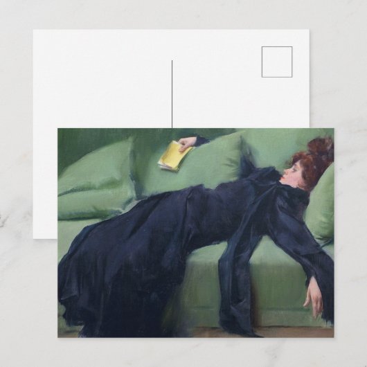 Een decadent-meisje - Ramon Casas Briefkaart (Voorkant / Achterkant)