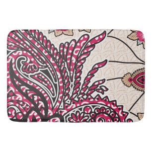 Een decoratief paisley-ontwerp met levendige rode badmat