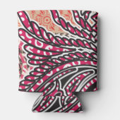 Een decoratief paisley-ontwerp met levendige rode  blikjeskoeler (Achterkant)