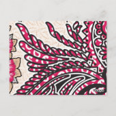 Een decoratief paisley-ontwerp met levendige rode briefkaart (Achterkant)