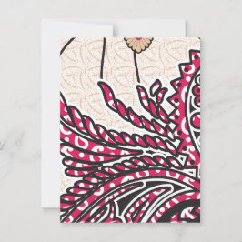 Een decoratief paisley-ontwerp met levendige rode  briefkaart
