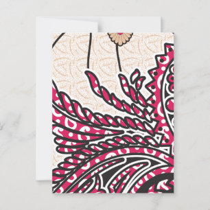 Een decoratief paisley-ontwerp met levendige rode briefkaart