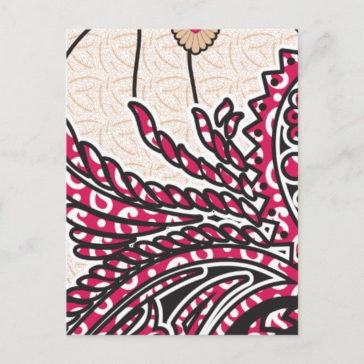 Een decoratief paisley-ontwerp met levendige rode briefkaart (Voorkant)
