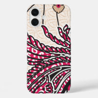 Een decoratief paisley-ontwerp met levendige rode