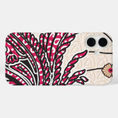 Een decoratief paisley-ontwerp met levendige rode Case-Mate iPhone case (Achterkant (horizontaal))