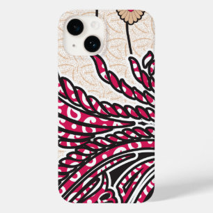 Een decoratief paisley-ontwerp met levendige rode  Case-Mate iPhone 14 hoesje