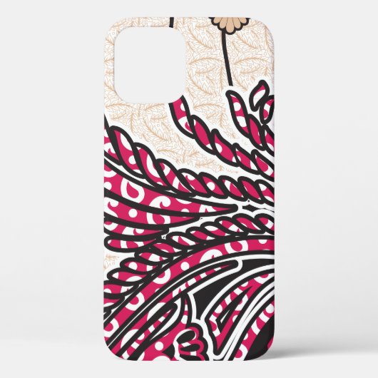 Een decoratief paisley-ontwerp met levendige rode  Case-Mate iPhone case (Achterkant)