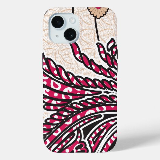 Een decoratief paisley-ontwerp met levendige rode Case-Mate iPhone case (Achterkant)