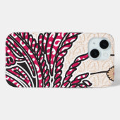Een decoratief paisley-ontwerp met levendige rode Case-Mate iPhone case (Achterkant (horizontaal))
