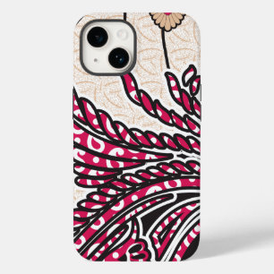 Een decoratief paisley-ontwerp met levendige rode Case-Mate iPhone 14 hoesje